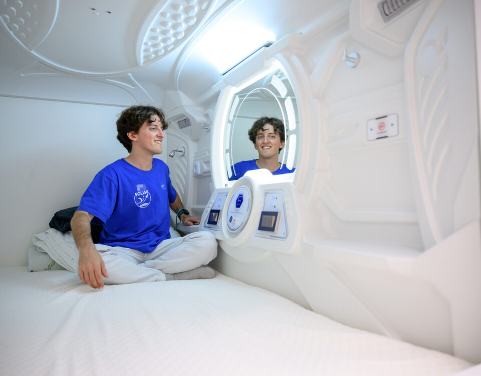 Proband der Isolationsstudie SOLIS in seiner Schlafkapsel. © DLR. Alle Rechte vorbehalten.